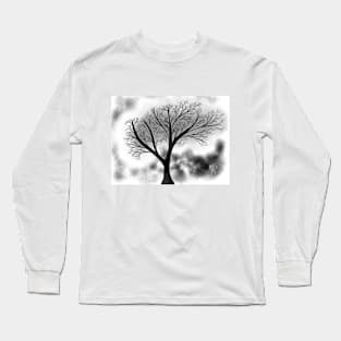 Black and White Tree Art Long Sleeve T-Shirt